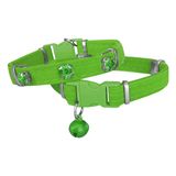 Kadife Kedi Boyun Tasması Taşlı 20-32 Cm Açık Yeşil
