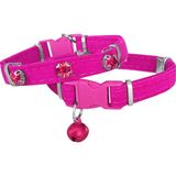 Kadife Kedi Boyun Tasması Taşlı 20-32 cm Pembe