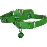 Kadife Kedi Boyun Tasması Taşlı 20-32 cm Yeşil