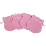 Kadife Kese Pembe 50 Adet 6x8 Boy Takı, Altın Kesesi (Ipli & Büzgülü)