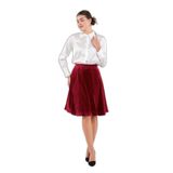 Kadife Kloş Etek, BORDO, 42