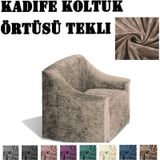 Kadife Koltuk ,kanepe,çekyat Örtüsü,koltuk Kılıfı Tekli - Vizon