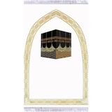 Kadife Lüks Seccade Keten Astarlı Namazlık 70x120 cm - Beyaz