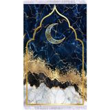 Kadife Lüks Seccade Keten Astarlı Namazlık 70x120 cm - Lacivert