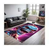 Kadife Oyuncu Odası Halısı Kaymaz Pamuk Tabanlı Yıkanabilir Antibakteriyel Gamer, Gaming Halısı 120X180 - 374-Yeşil