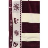Kadife Pusula Bordo Banyo Havlu 100X150