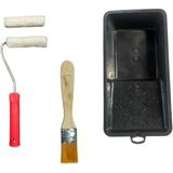 Kadife Rulo Fırça Seti 10Cm, Yedekli, Boya Kabı, No: 3 Fırça