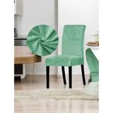 Kadife Sandalye Kılıfı – Esnek, Yıkanabilir, Kaymaz, Şık Tasarım – Modern Dekoratif Sandalye Örtüsü - 35 x 56 cm - Yeşil