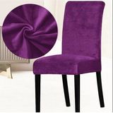 Kadife Sandalye Kılıfı,sandalye Örtüsü, Lastıkli, Standart 1 Adet Kadife Sandalye Kılıfı - 35 x 55 cm - Mor