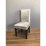 Kadife Sandalye Kılıfı,sandalye Örtüsü, Lastıkli, Standart 1 Adet Kadife Sandalye Kılıfı - 35 x 55 cm - Taş