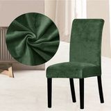 Kadife Sandalye Kılıfı,sandalye Örtüsü, Lastıkli, Standart 1 Adet Kadife Sandalye Kılıfı - 35 x 55 cm - Yeşil