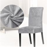 Kadife Sandalye Kılıfı,sandalye Örtüsü, Lastıkli, Standart 6lı Adet Kadife Sandalye Kılıfı - 35 x 55 cm - Gri