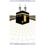 Kadife Seccade Çeyizlik Namazlık Keten Astarlı 70x120 cm - Beyaz - Gold