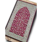 Kadife Seccade Çeyizlik Namazlık Keten Astarlı 70x120 cm - Bordo