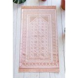 Kadife Seccade İnci Velvet Pearl - Lüks Yumuşak Dokulu Parlak Namazlık - Somon