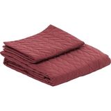 Kadife Yatak Örtüsü Seti Tek Kişilik 2 Parça Yumuşak Elyaf Dolgulu Çeyizlik Kırmızı - Çok Renkli - 100 x 100 cm