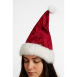Kadife Yılbaşı - Noel Şapkası, Lüks Kürklü, Yetişkin, Noel Baba Partisi, Cadılar Bayramı Dekorasyonu