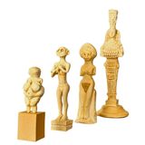 Kadim Kadın Tanrıçaları Seti (4'lü) – Artemis, Willendorf, Emziren Kadın ve Asur İlahi Figürleri | El Yapımı Arkeolojik Replikalar | Spiritüel Dekor & Altar Objesi | ArkeoArt