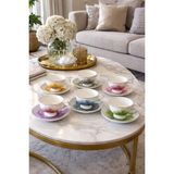 Kadim Vizyon Ince Porselen Çiçekli Bone China Fincan Takımı 6 Kişilik 90 ml - 6 Adet - Renkli