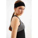 Kadın %100 Pamuklu Penye, Kaymaz, Terletmez, Ultra Hafif, Spor Saç Bandı Bandana - Tek Ebat / Siyah Siyah