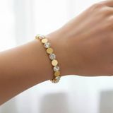 Kadın 14K Kaplama Gold Taşlı Çelik Lastik Bileklik