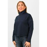 Kadın 2 iplik Yarım Balıkçı Düşük Kol Sweatshirt Lacivert