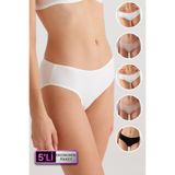 Kadın 2056 Kalın Kenarlı Klasik 5li Paket Slip Külot