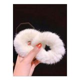 Kadın 2'Li Beyaz Peluş Lastik Toka Seti,Kadın Çocuk Mandal Toka, Lastik Toka Seti, Toka Organizer, Toka, Kız Çocuk Toka, Toka