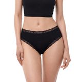 Kadın 2’li Paket Ultra Yumuşak Micro Modal Dantelli Slip Külot 700 (Siyah, S)