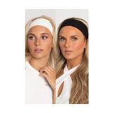 Kadın 2'li Pamuklu Siyah-Beyaz Esnek Bandana Saç Bandı Seti Siyah - Beyaz Tek Ebat