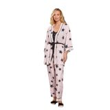 Kadın 3 Lü Desenli Sabahlık & Pijama Takımı 2C3T5N22 Pembe 38