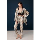 Kadın 3 Lü Saten Baskılı Pijama Takım 3C0T0N21
