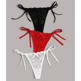 Kadın 3'lü Dantelli Yandan Bağlamalı Seksi Tanga CK270054