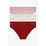 Kadın 3'lü Paket Bonita Pembe/Fildişi/Koyu Magma Külot