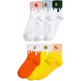 Kadın 6’lı Meyve Desenli Renkli Çorap Seti – Nakışlı, Günlük Kullanıma Uygun Sneaker Çorap - Standart - Çok Renkli