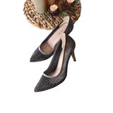 KADIN ABİYE 8CM TAŞLI AYAKKABI 036 4268 Platin 37