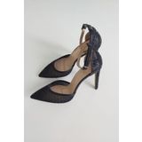 kadın abiye ayakkabı 10 cm 036 4199 Siyah Taşlı 36