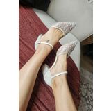 KADIN ABİYE İNCİ AYAKKABI 135 5744 İNCİ TAŞLI BEYAZ 36