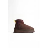 Kadın Acı Kahve Süet İçi Kürklü Streç Bilek Kadın Bot - Nadia