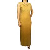 Kadın Açık Kahve Simli Taşlı Uzun Elbise PRT66084 A.KAHVE S