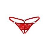 Kadın Açık Kırmızı Dantelli Seksi İç Çamaşırı Fantezi Külot G String