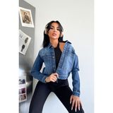 Kadın Açık Mavi Jean Denim Regular Kalıp Cepli Düğmeli Kot Ceket DİANA-5001