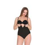 Kadın Agraflı Kalın Askılı Siyah Çıtçıtlı Body Korse 9109