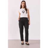 Kadın Alian Beli Lastikli Beach Pantolon%100 Lyocell (Tencel™) - Siyah SİYAH