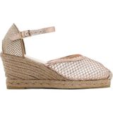 Kadın Altın Bilekten Tokalı Dolgu Topuklu Espadril Sandalet 25SFD207314 - Pembe