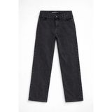 Kadın Antrasit Yüksek Bel Straight Fit Jean Pantolon