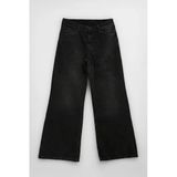 Kadın Antrasit Yüksek Bel Wide Leg Jean Pantolon