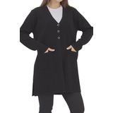 Kadın Araboy Triko Mevsimlik Cepli Esnek Likralı Hırka (siyah, 2xl)
