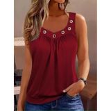 Kadın Askılı Geometrik Yaka Kuş Gözü Detaylı Viskon Bluz - 2XL-3XL - Bordo
