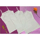 Kadın Atlet 3’lü Pedli Ince Ip Askılı Pamuklu 3 Adet Beyaz Sütyenli Kadın Atlet-Bluz - XL